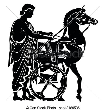 450x470 vector greek drawing greek style drawing warrior in tunic equips