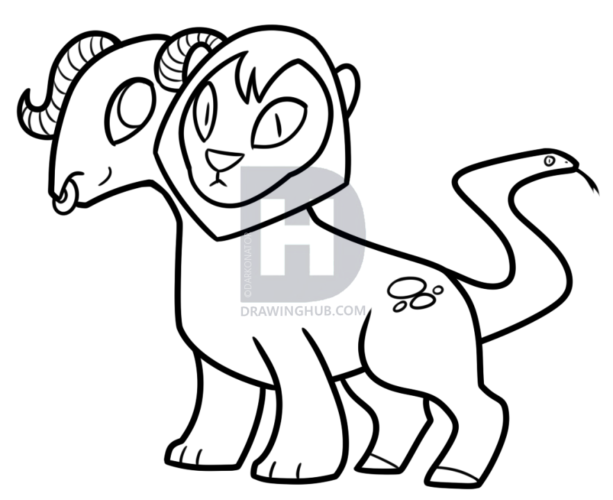 883x720 Chibi Chimera Drawing Lesson, Step