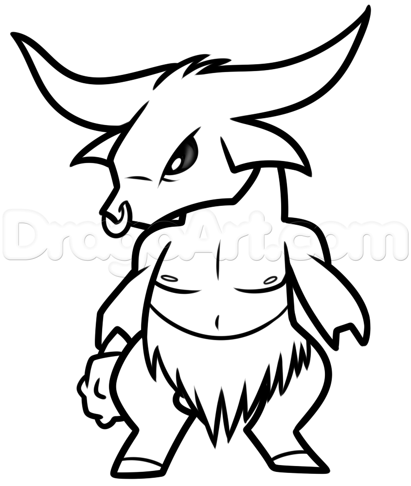845x999 How To Draw A Chibi Minotaur, Step