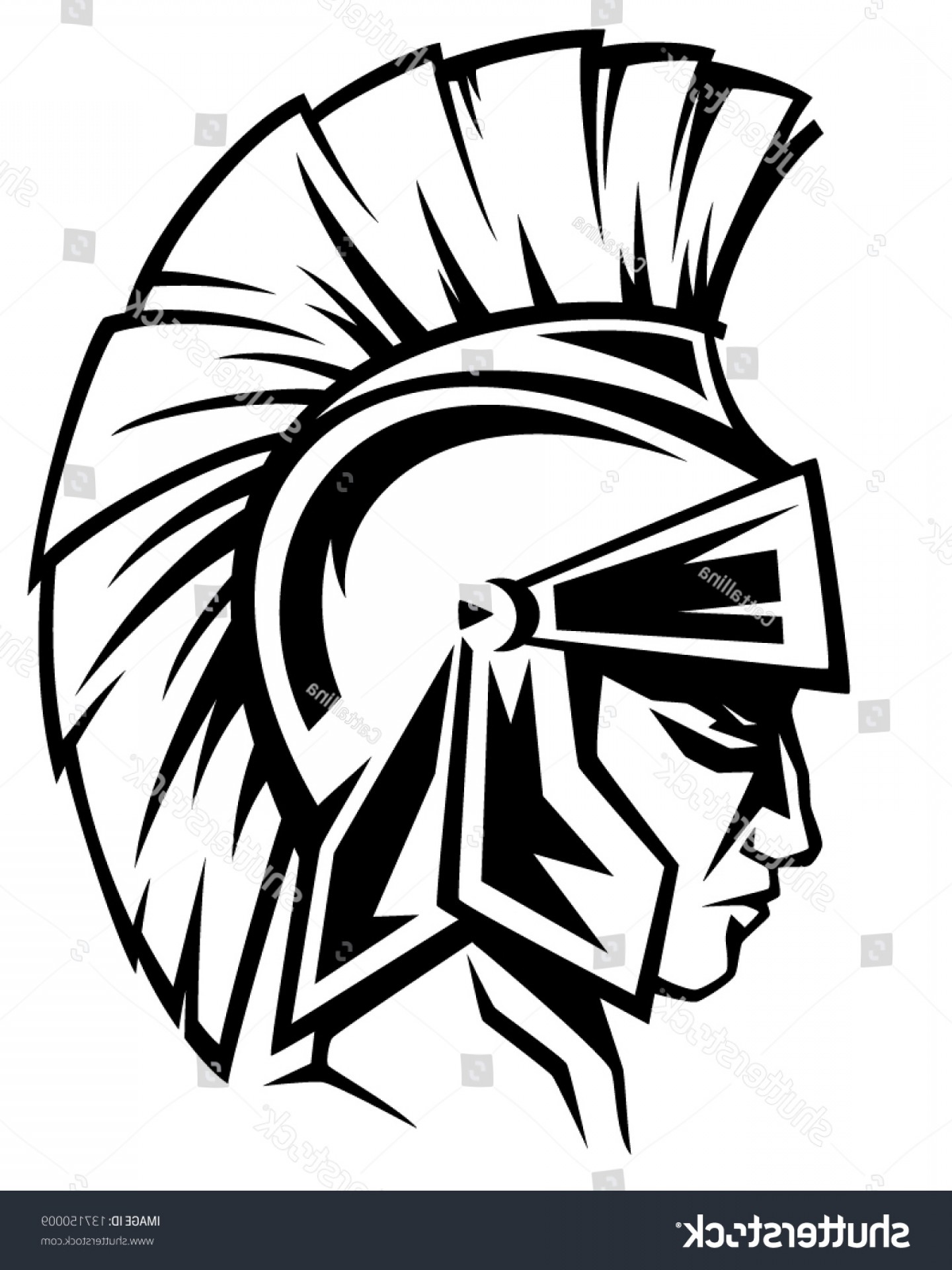 1440x1920 Spartan Warrior Black White Vector Profile Sohadacouri