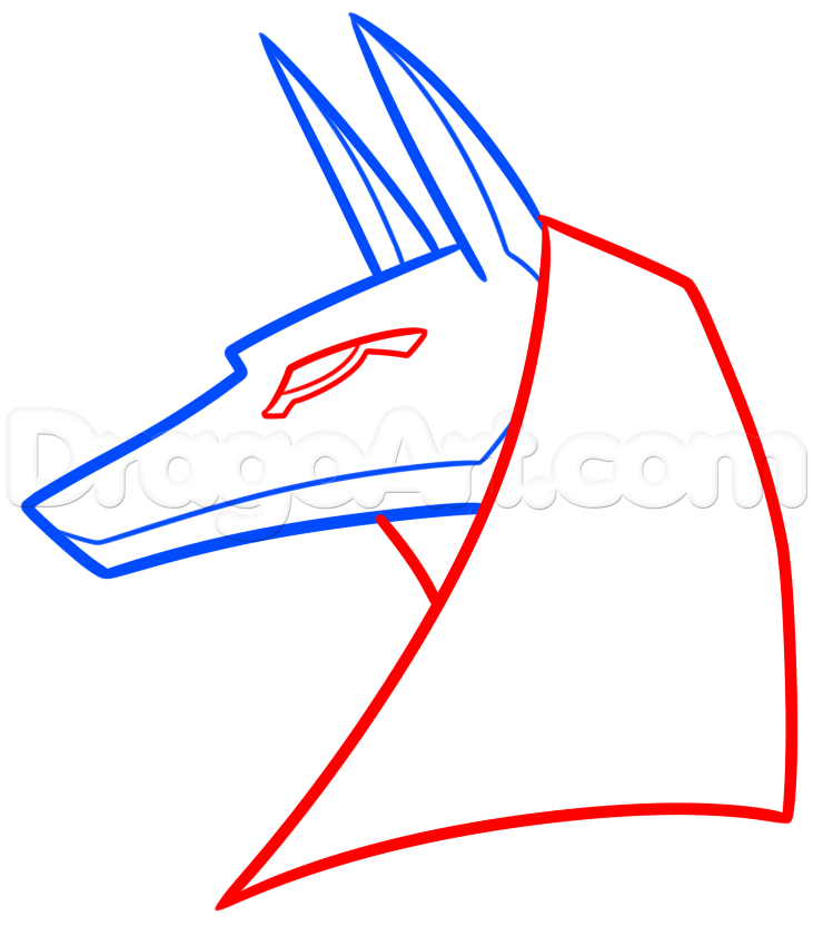 731x850 Drawing Anubis Easy, Step