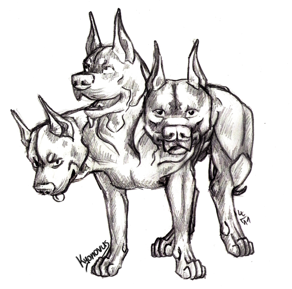600x594 Cerberus Sketch Pit Bull Cerberus