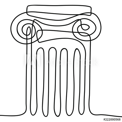 500x500 One Line Drawing Ancient Greek Column Vector Image Isolated