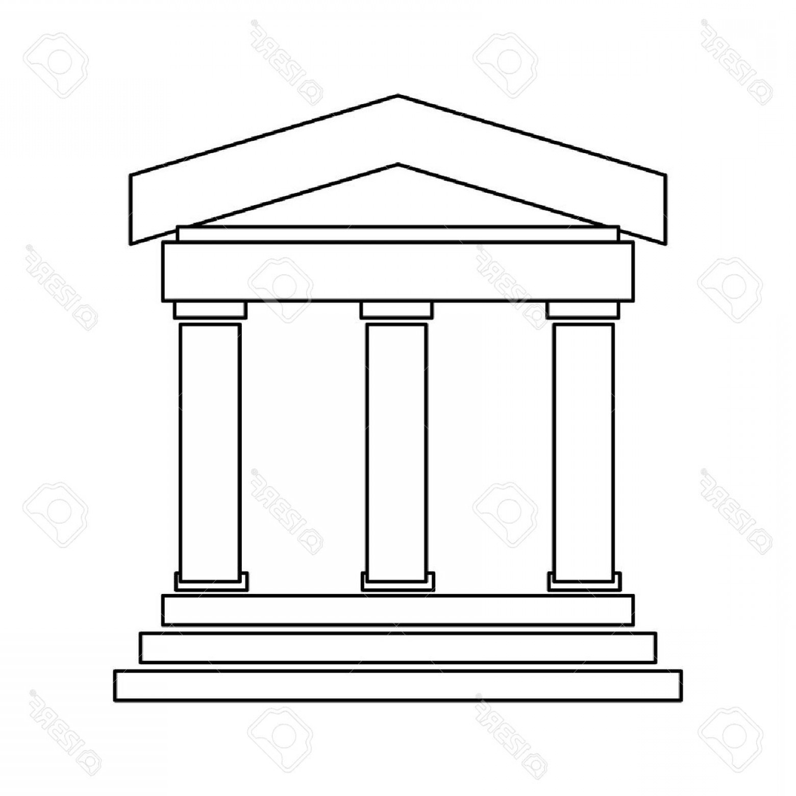 1560x1560 Photostock Vector Black Line Ancient Greek Or Roman Building