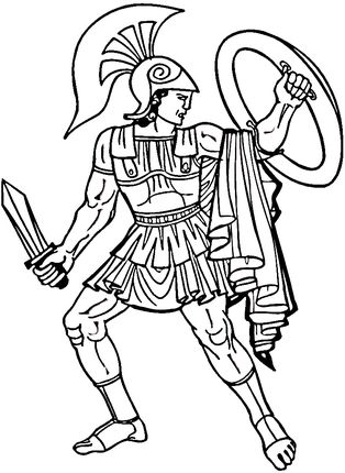 314x430 Greek Warrior Coloring