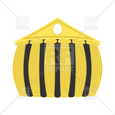 400x400 Large Greek Temple With Column, Antique Architecture Vector Image