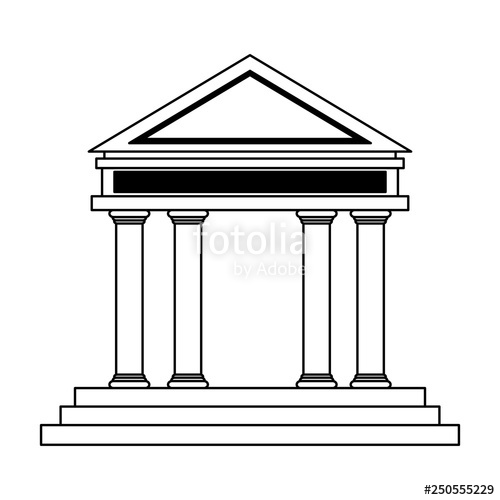 500x500 Bank Building Symbol Black And White Stock Image And Royalty Free