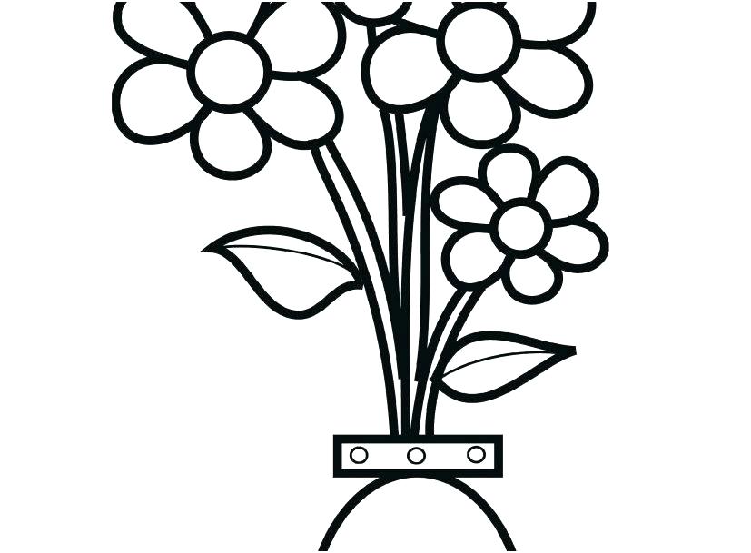 827x609 coloring sheet vase coloring pages of flowers in a vase click