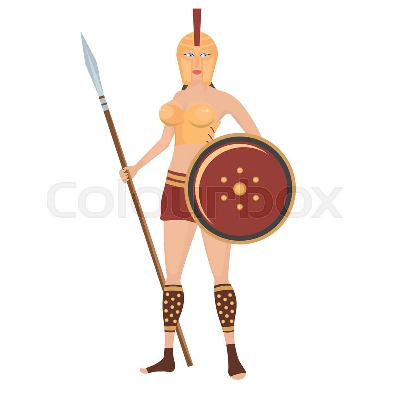 800x800 Ancient Greek Warrior Woman Stock Vector Colourbox