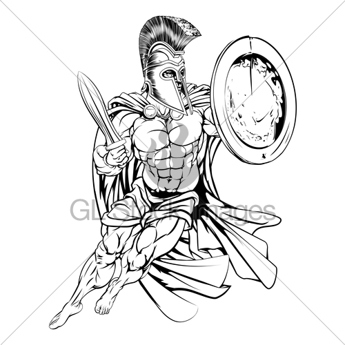 500x500 Greek Spartan Warrior Gl Stock Images