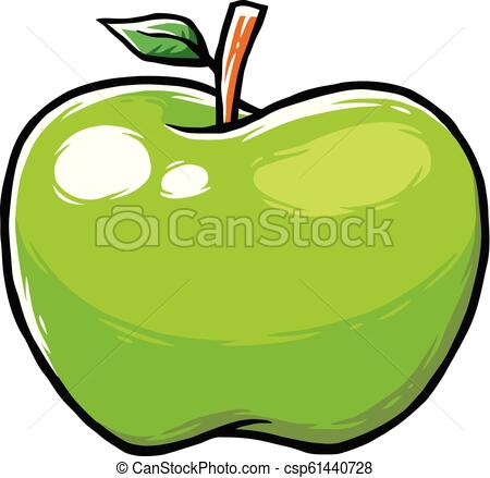 450x439 Green Apple Fruit Vector Cartoon