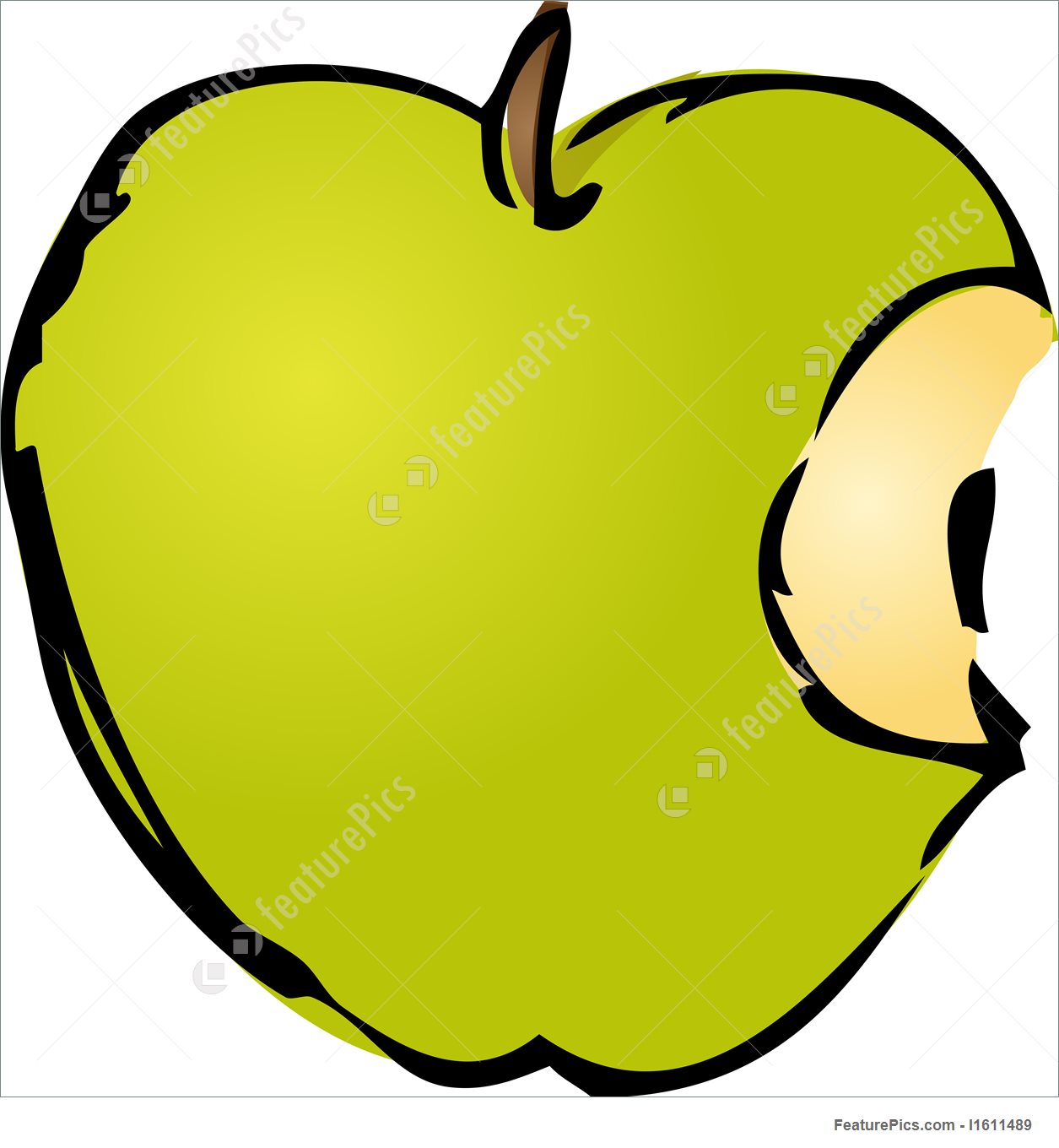 1255x1360 Illustration Of Bitten Apple