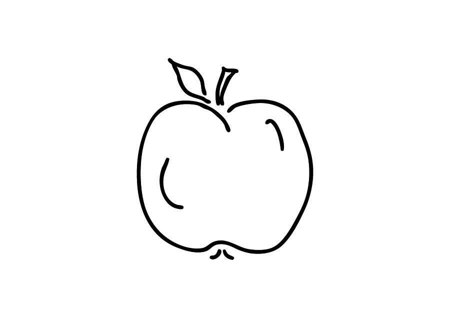 900x636 Red Or Green Apple As A Fruit And Healthy Food Drawing