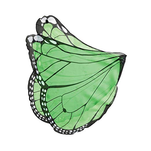 522x522 fanciful fabric butterfly wings, in green clothing