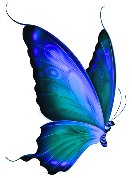 433x584 Transparent Blue And Green Deco Butterfly Clipart Blue And Green