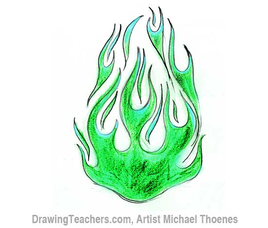 550x468 How To Draw Flames
