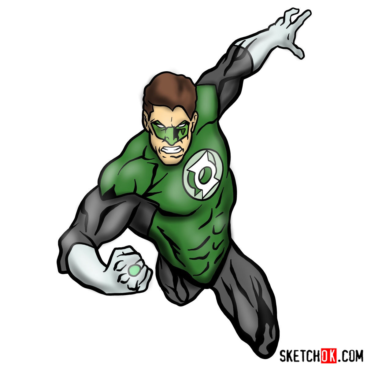 1200x1200 How To Draw Green Lantern In Flight