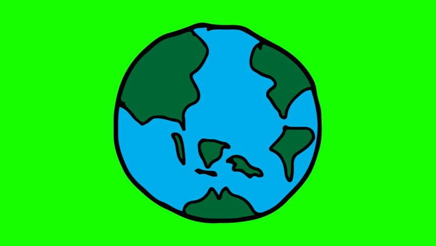 852x480 Kids Drawing Symbol Green Screen With Theme Of Earth