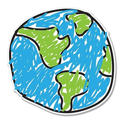 425x424 Earth Drawing Design Vinyl Sticker