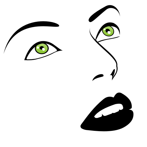 500x500 Free Vectors Green Eyes Woman Face Sketch Free Vector