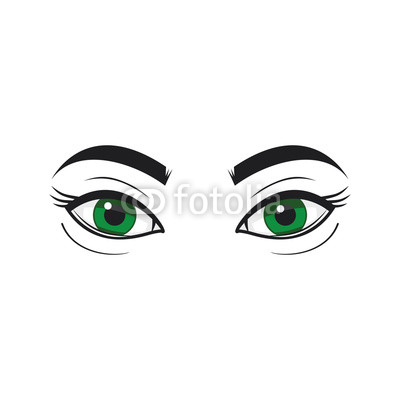 400x400 Green Eyes Vector Illustration On A White Background Buy