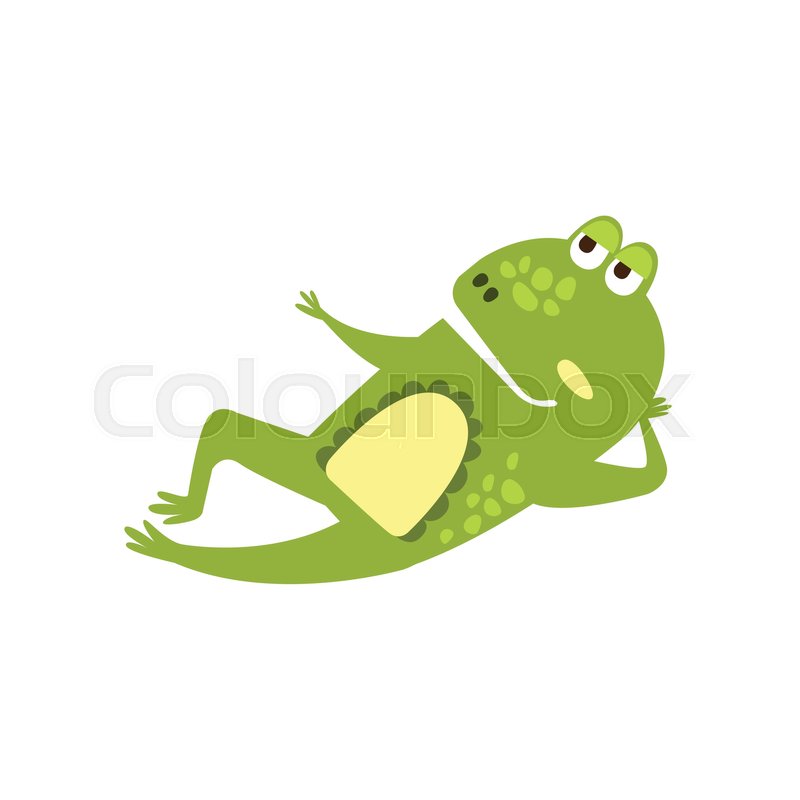 800x800 frog laying down preaching flat stock vector colourbox