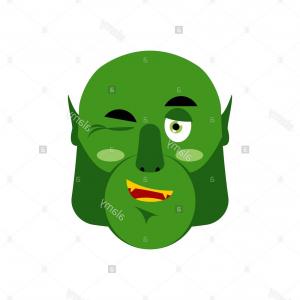 300x300 Internet Troll Concept Big Green Goblin Vector Clipart Soidergi