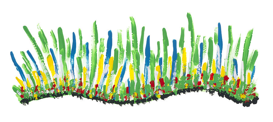 900x403 Isolated Abstract Painted Grass Drawing