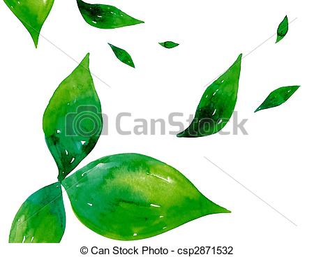 450x368 Drawing Of Green Leaves In A White Background