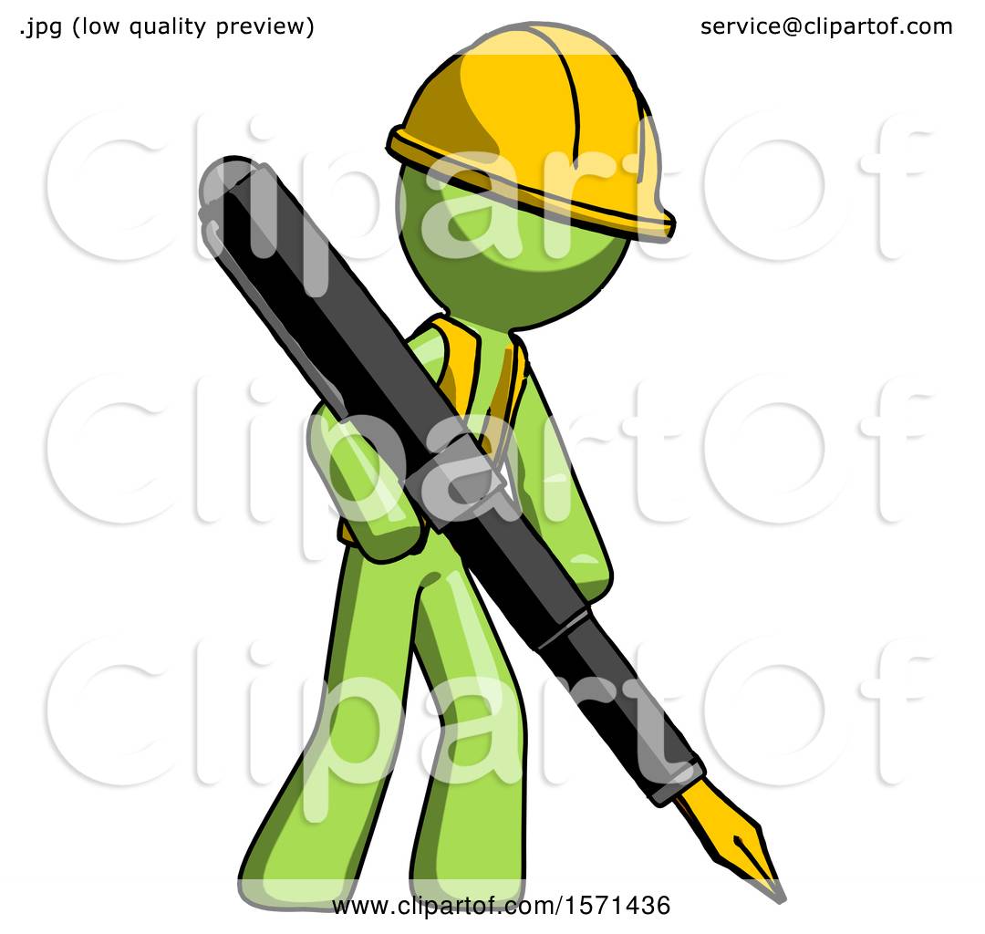 1080x1024 Green Construction Worker Contractor Man Drawing Or Writing