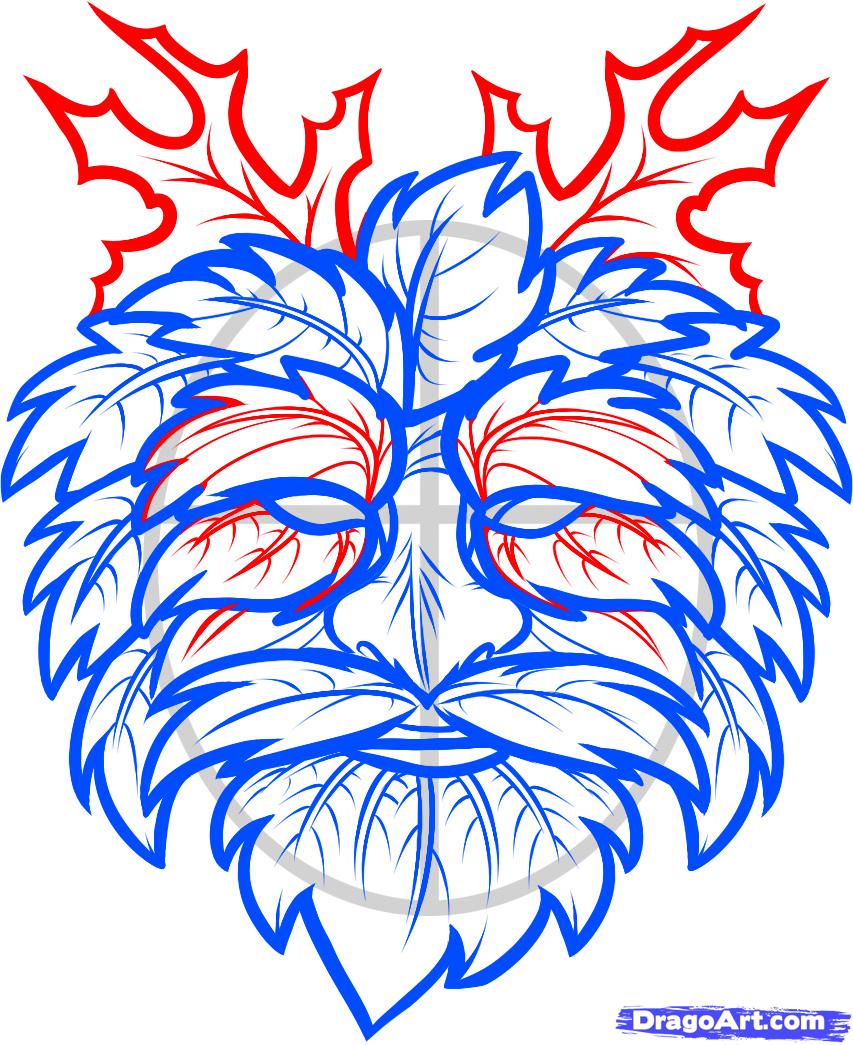 853x1045 How To Draw The Green Man, Green Man, Step