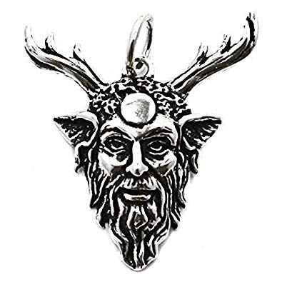 395x395 Solid Sterling Silver Pan God Of The Wild Green Man Pagan Pendant
