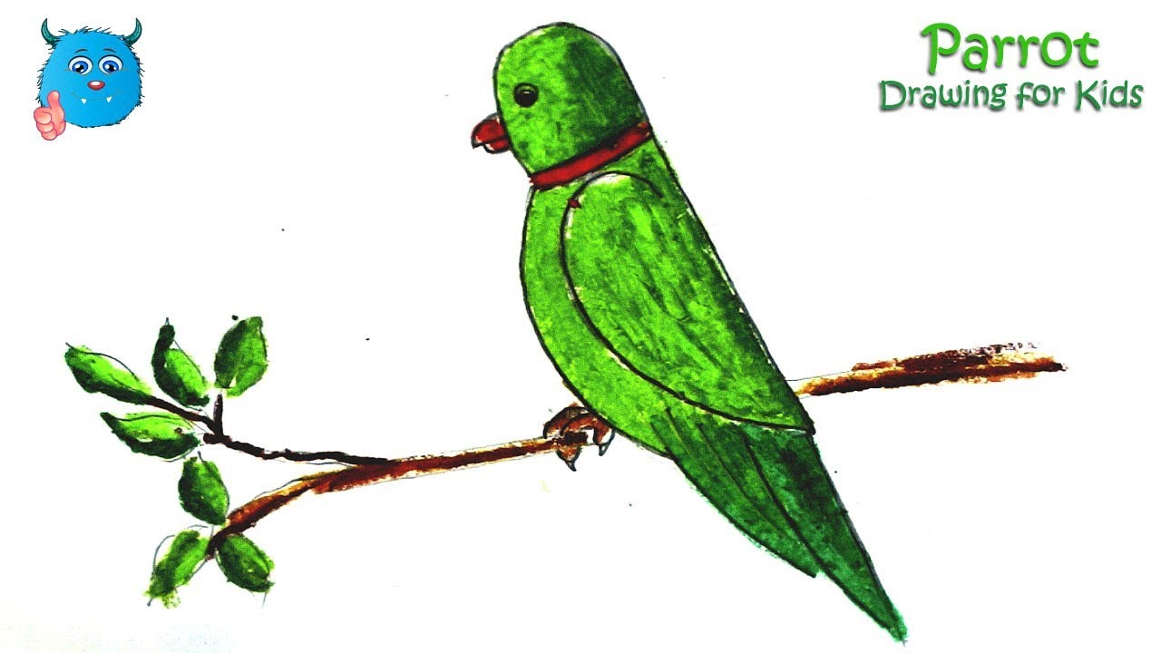 1280x720 how to draw a parrot with oil pastels