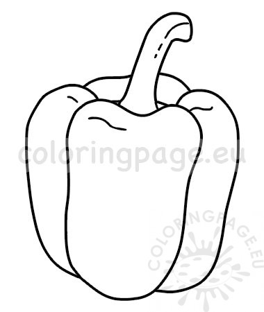 380x450 Printable Green Pepper Vegetable Vector Coloring Page