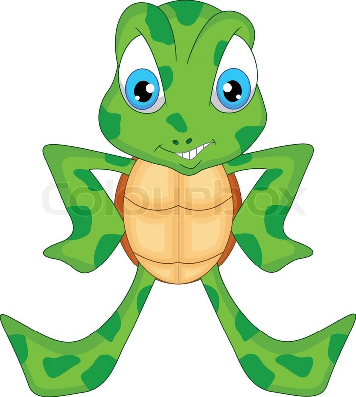 716x800 Cute Sea Turtle Cartoon Stock Vector Colourbox