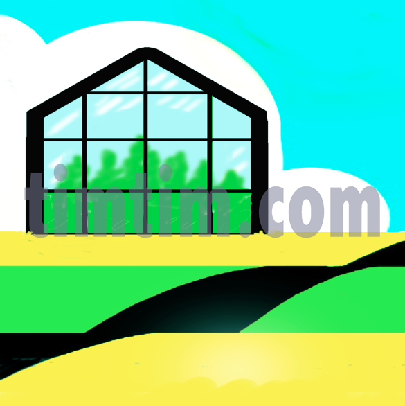 585x586 free drawing of a country greenhouse from the category climate