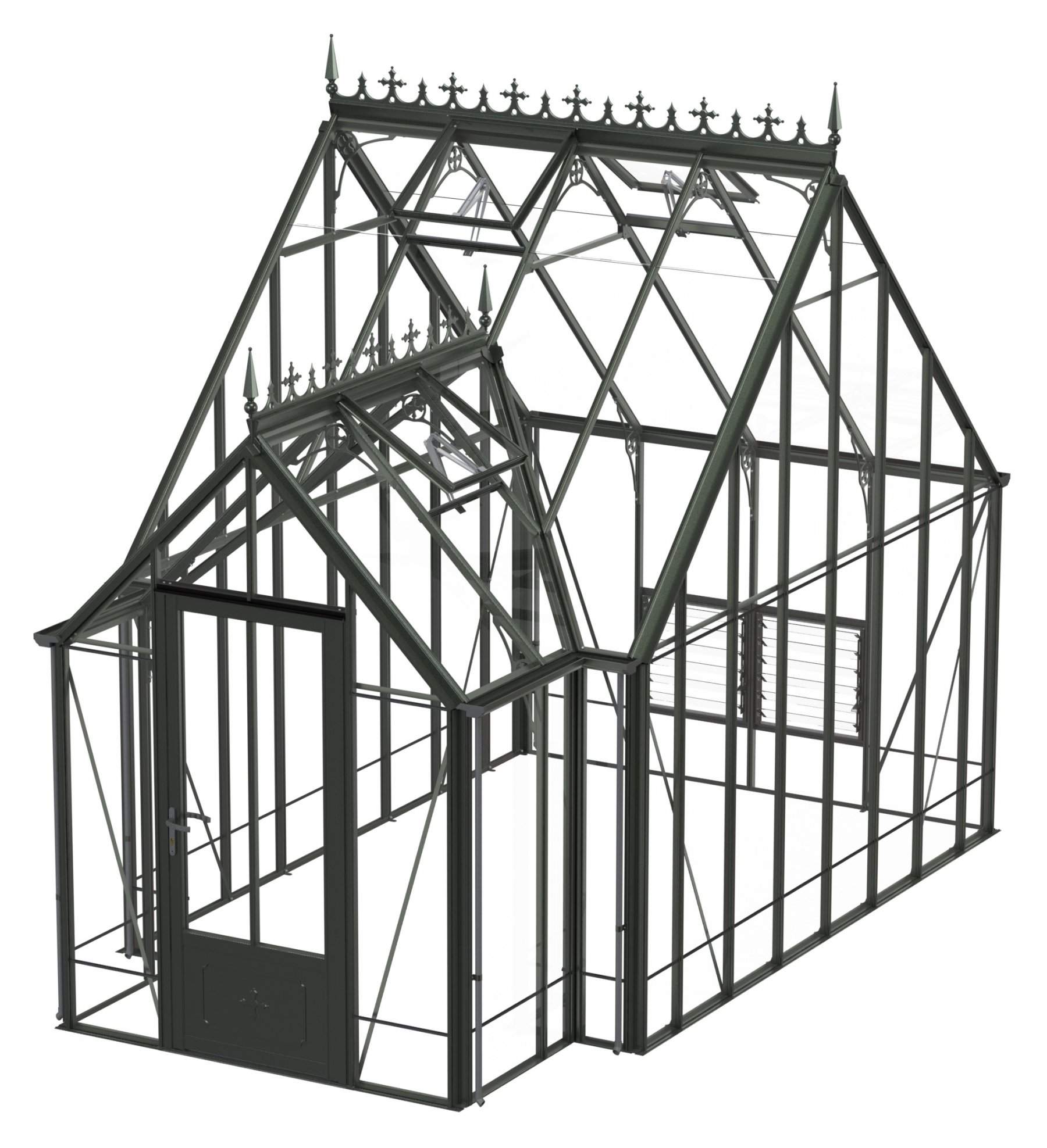 1800x1975 Rookley Old Cottage Green Greenhouse