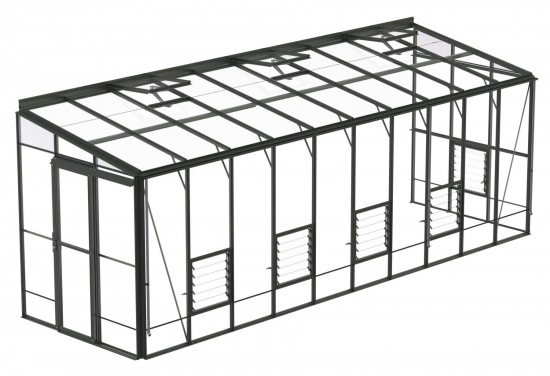 550x376 wide lean to old cottage green greenhouse