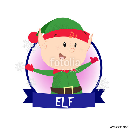 500x500 Creative Greeting Card With Cartoon Elf Drawing Of Elf In Green