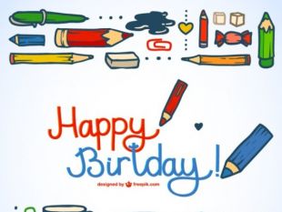310x233 Happy Birttday Greeting Card Drawing Free Vectors Ui Download