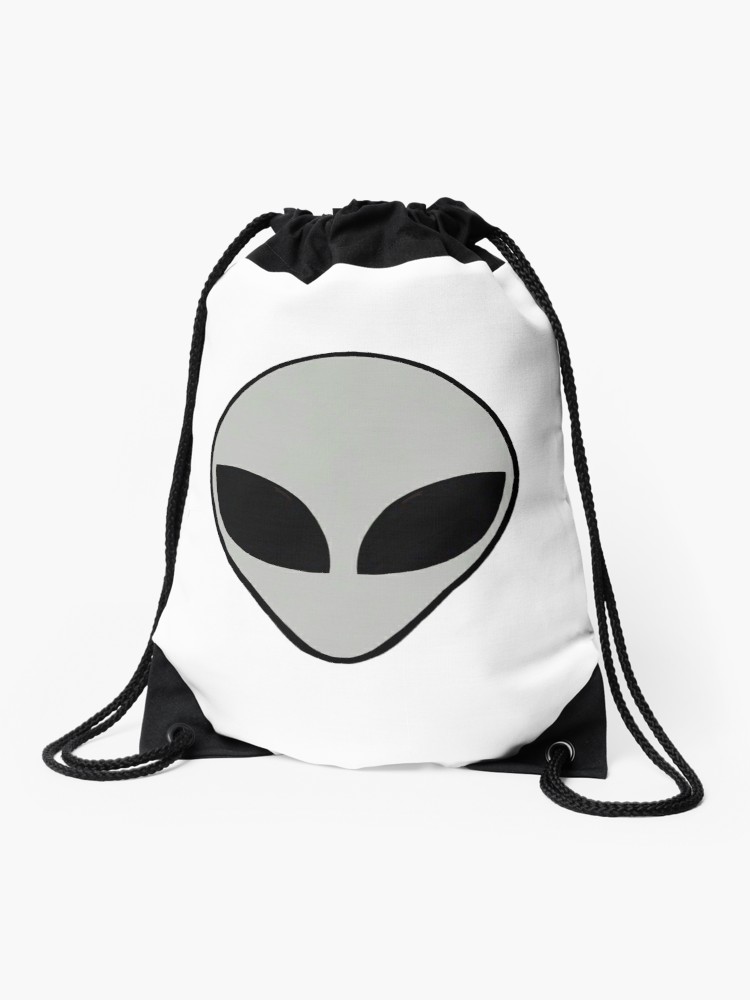 750x1000 Grey Alien Logo Design Drawstring Bag