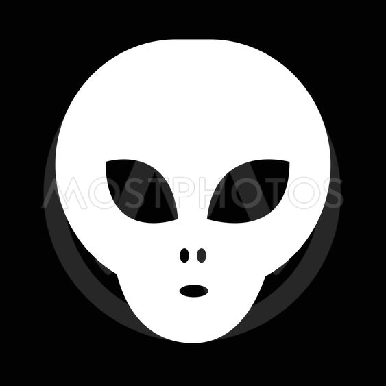 563x563 Grey Alien Icon Illustratio