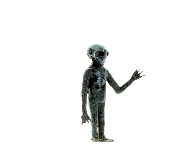 650x478 Ho Scale People, Classic Grey Alien Comes Finished