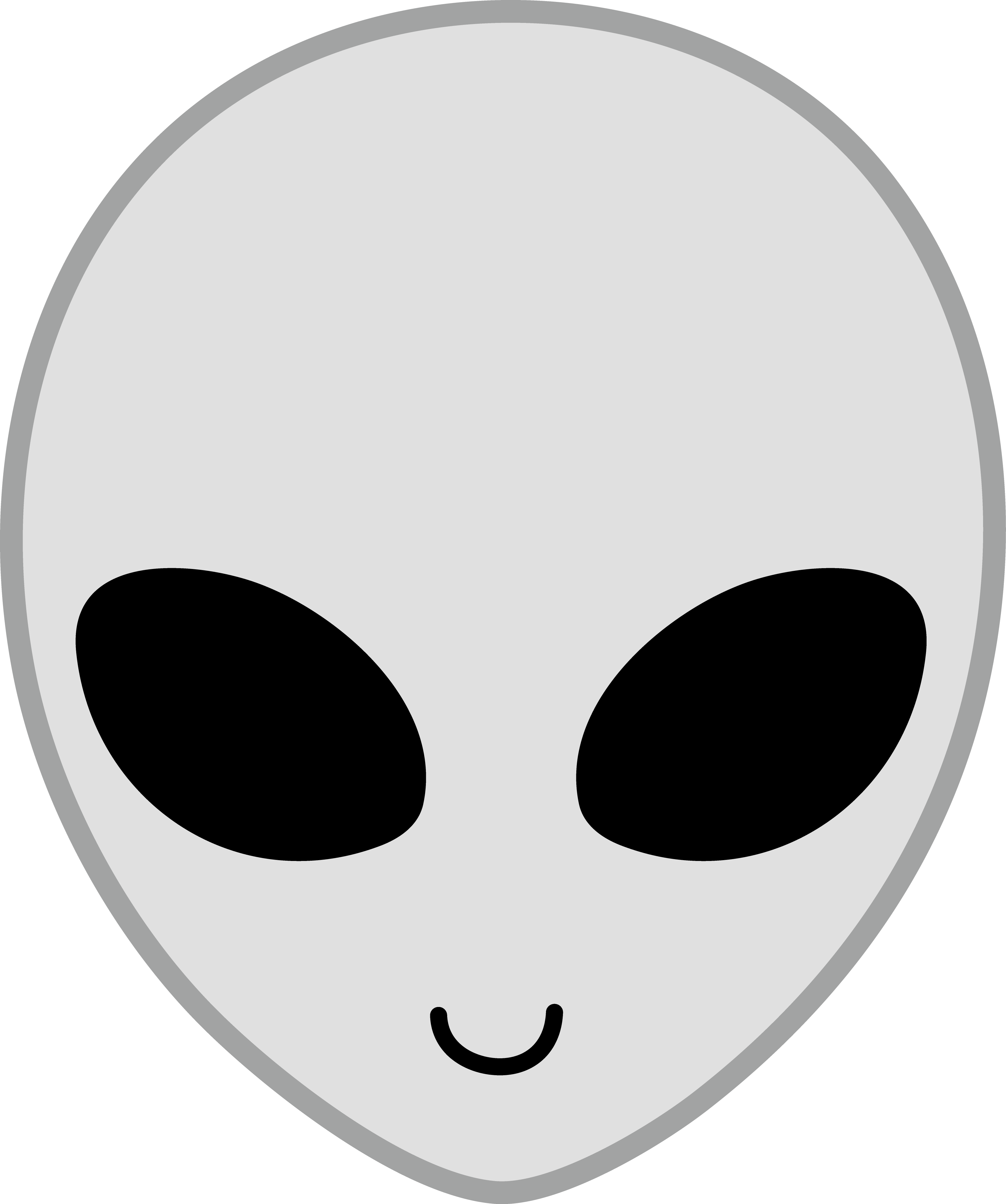3685x4412 Simple Alien Drawing Happy Grey Alien Face