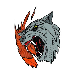 310x310 Grey Wolf Roaring Drawing More Animals Decals, Decal Sticker