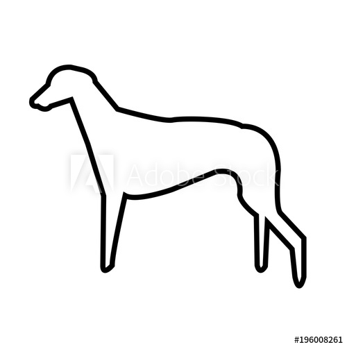 500x500 Greyhound Outline On White Background