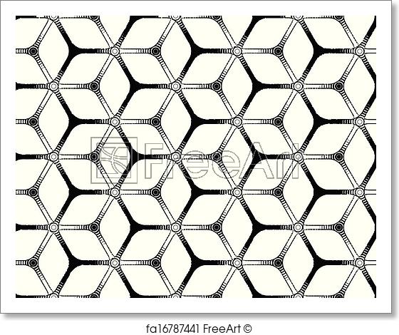560x470 Free Art Print Of Rough Drawing Styled Futuristic Hexagonal Grid