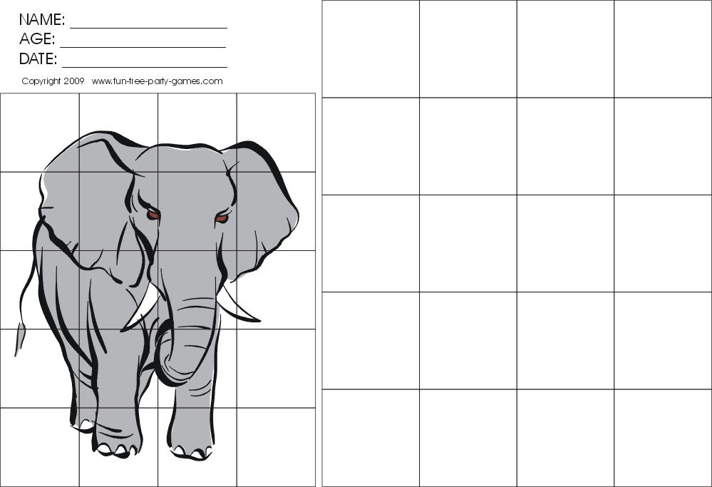 999x683 Free Drawing With Grids Activity Walking Elephant Art Class