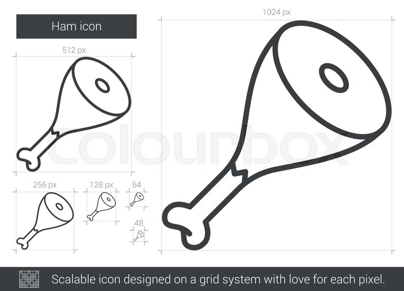 800x576 Ham Vector Line Icon Isolated On White Stock Vector Colourbox