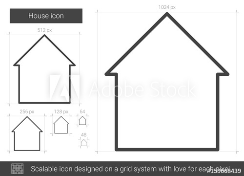 500x360 House Vector Line Icon Isolated On White Background House Line
